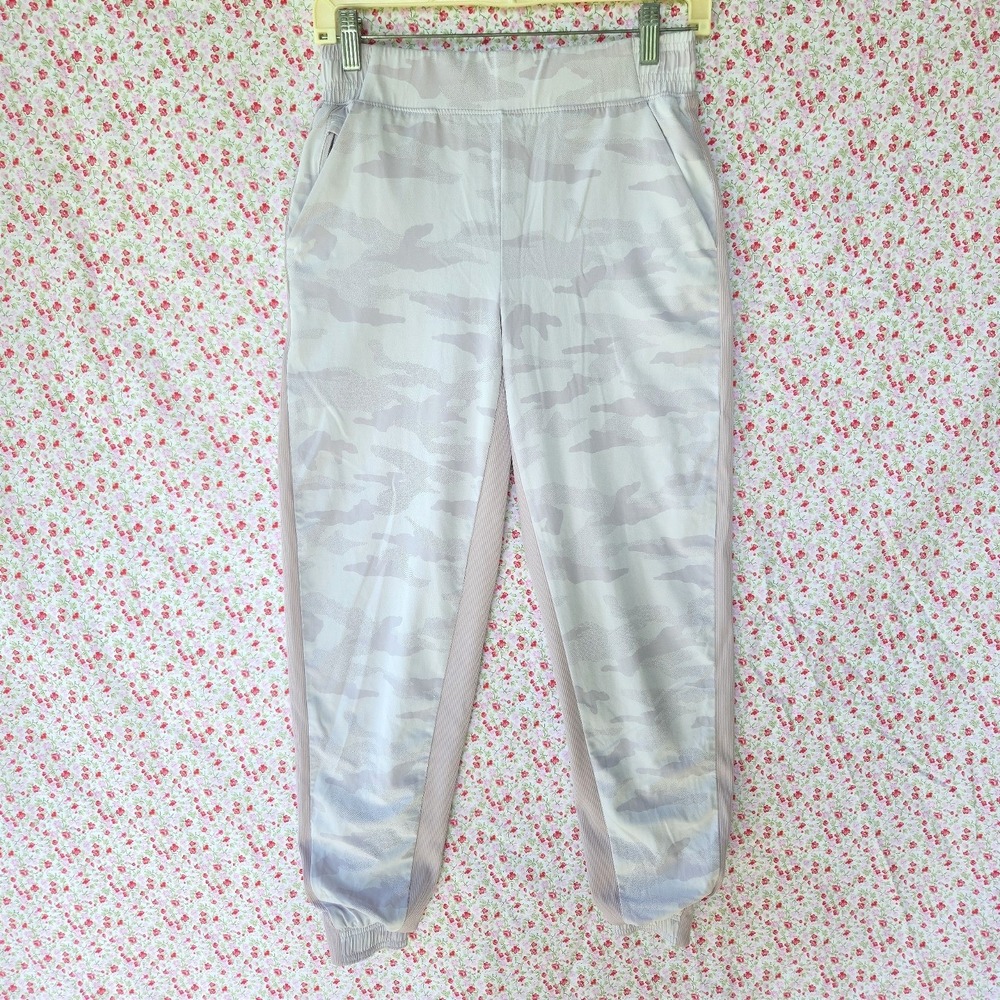 Athleta Women's Brooklyn Joggers Camo Purple Sz 0 Stretch Athleisure Luxe Comfy